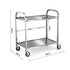 2-Tier Stainless Steel Kitchen Trolley with Wheels 84x56x98cm