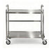 2-Tier Stainless Steel Kitchen Trolley with Wheels 84x56x98cm