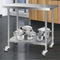 304 Stainless Steel Kitchen Bench Table with Wheels 122cm