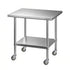 Cefito 914x762mm Stainless Steel Kitchen Bench w/ Splashback Work Table Prep Bench Commercial 430