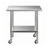 Cefito 914x762mm Stainless Steel Kitchen Bench w/ Splashback Work Table Prep Bench Commercial 430