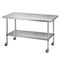 Cefito 1524x762mm Stainless Steel Kitchen Bench w/ Splashback Work Table Prep Bench Commercial 430