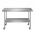 Cefito 1524x762mm Stainless Steel Kitchen Bench w/ Splashback Work Table Prep Bench Commercial 430