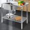 Commercial Stainless Steel Double Sink Bench 100x60cm Kitchen Prep Table