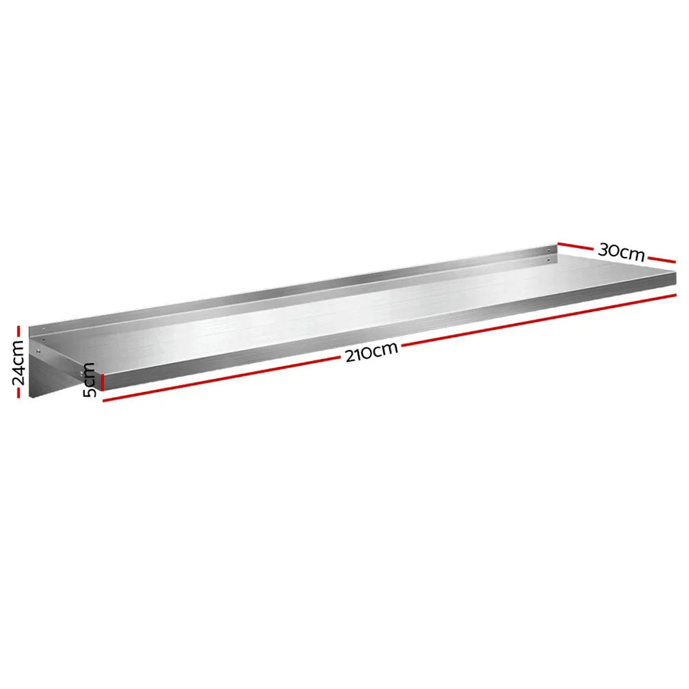 2PCS 1200mm Stainless Steel Kitchen Wall Shelf Mounted Rack