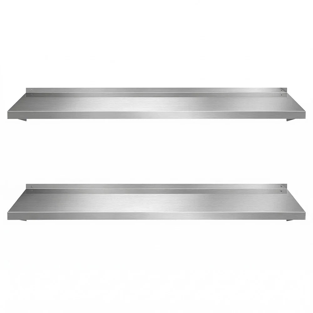 2PCS 1200mm Stainless Steel Kitchen Wall Shelf Mounted Rack