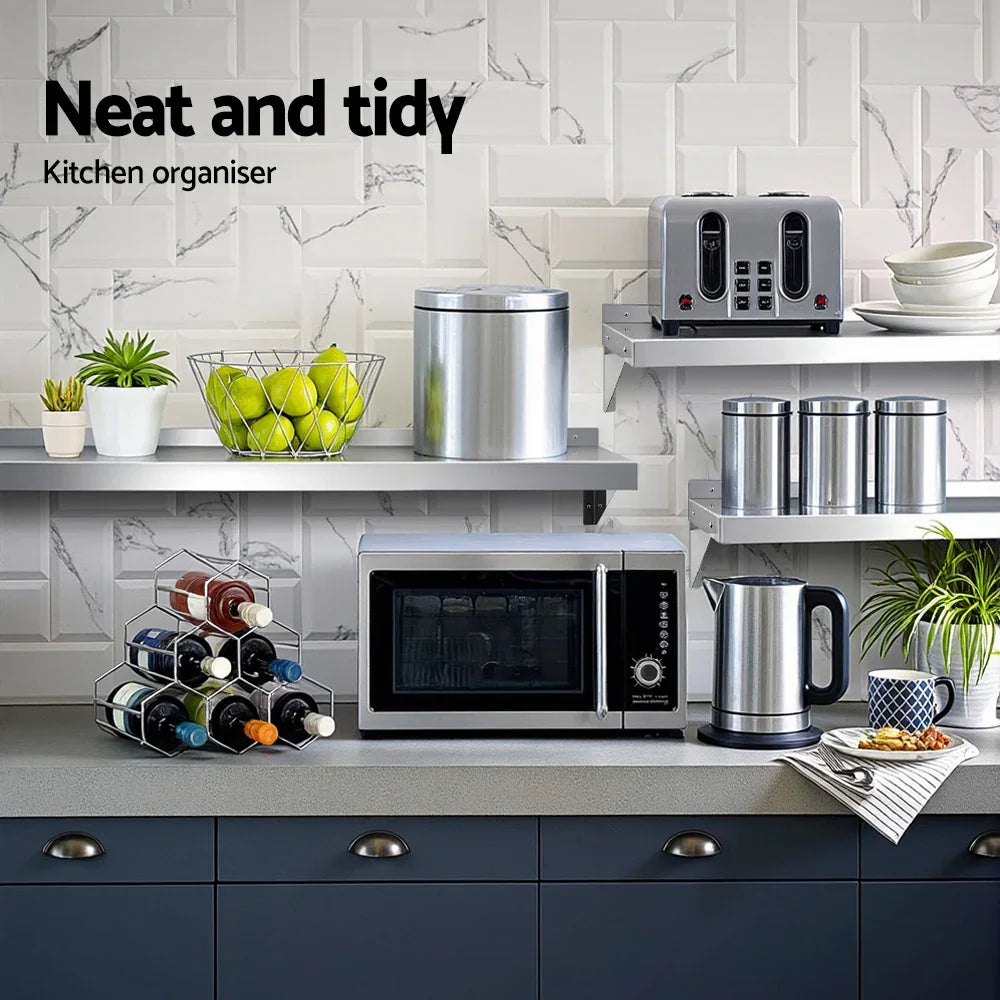 2PCS 1200mm Stainless Steel Kitchen Wall Shelf Mounted Rack