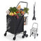 Folding Shopping Trolley – Aluminium Stair‑Climbing Cart, 50kg, Black