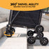 Folding Shopping Trolley – Aluminium Stair‑Climbing Cart, 50kg, Black