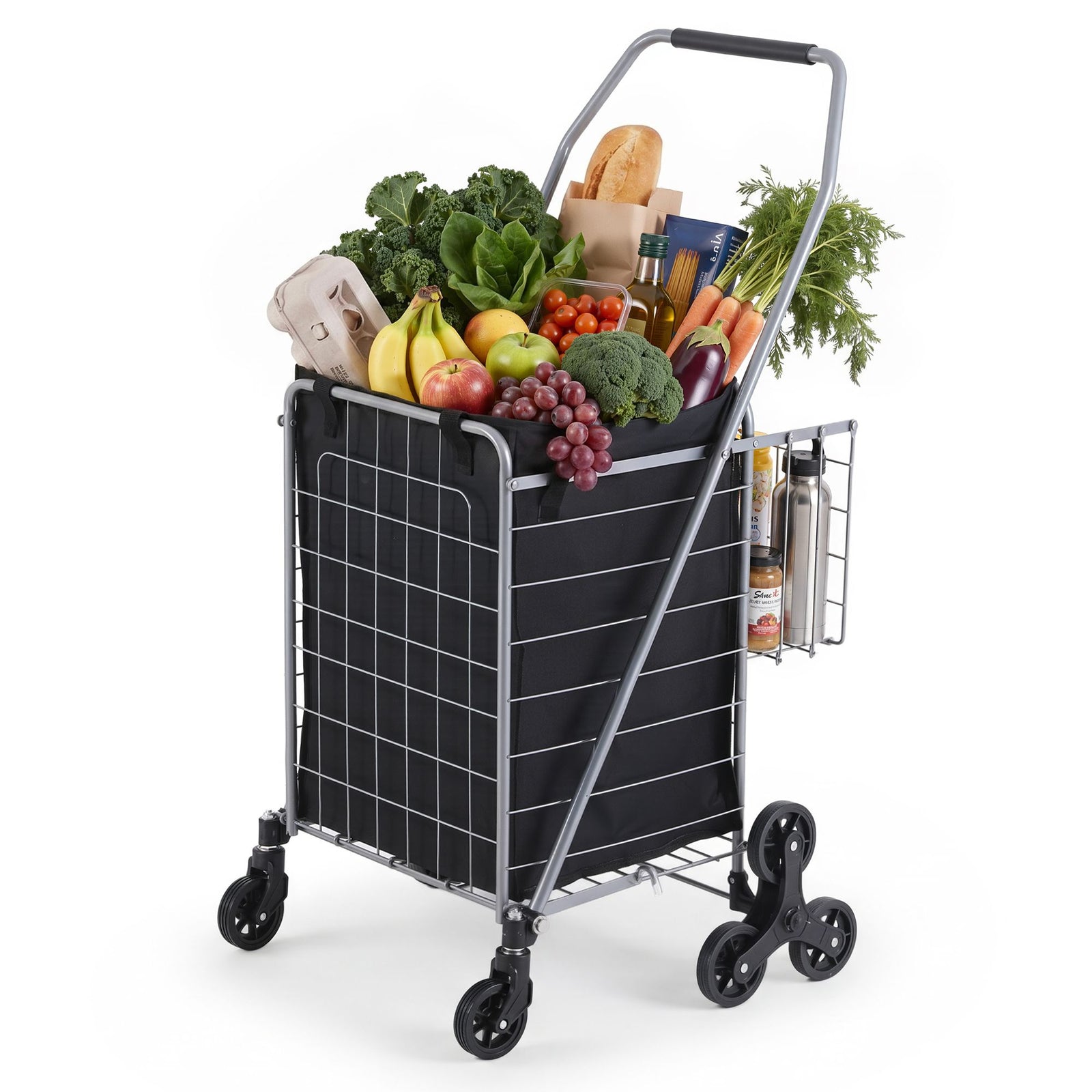 Folding Shopping Trolley – Aluminium Utility Cart 50kg, Silver