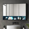 LED Bathroom Mirror Cabinet Black 1200x750mm Wall Mounted Storage