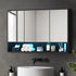 Bathroom Mirror Cabinet LED Wall Storage 1200x750mm Black