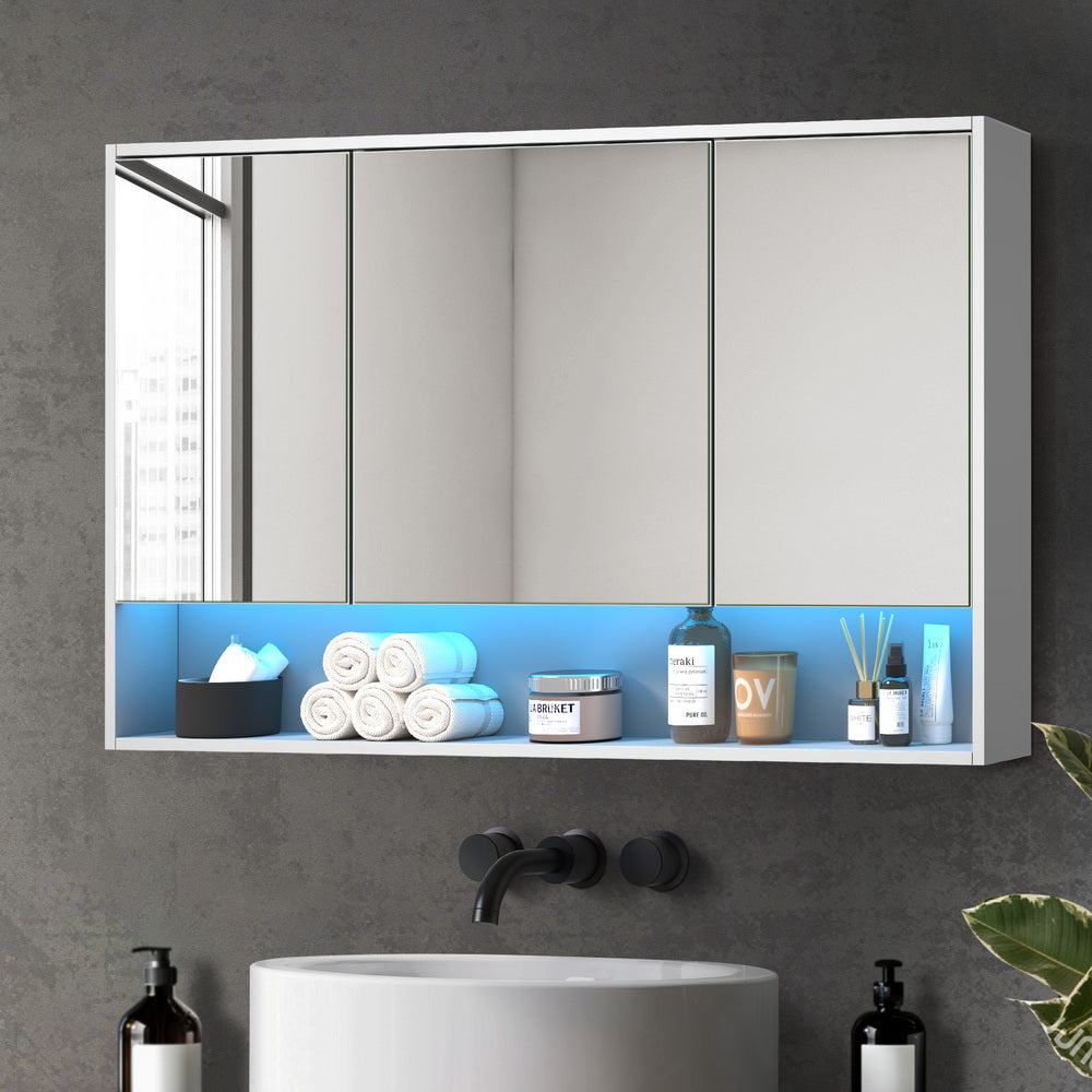 Bathroom Mirror Cabinet LED Wall Storage 1200x750mm