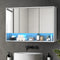 LED Bathroom Mirror Cabinet White 1200x750mm Wall Mounted Storage