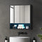 LED Bathroom Mirror Cabinet Black 750x750mm Wall Storage with Remote