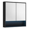 Bathroom Mirror Cabinet LED Wall Storage 750x750mm Black