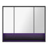 Bathroom Mirror Cabinet LED Wall Storage 900x750mm Black