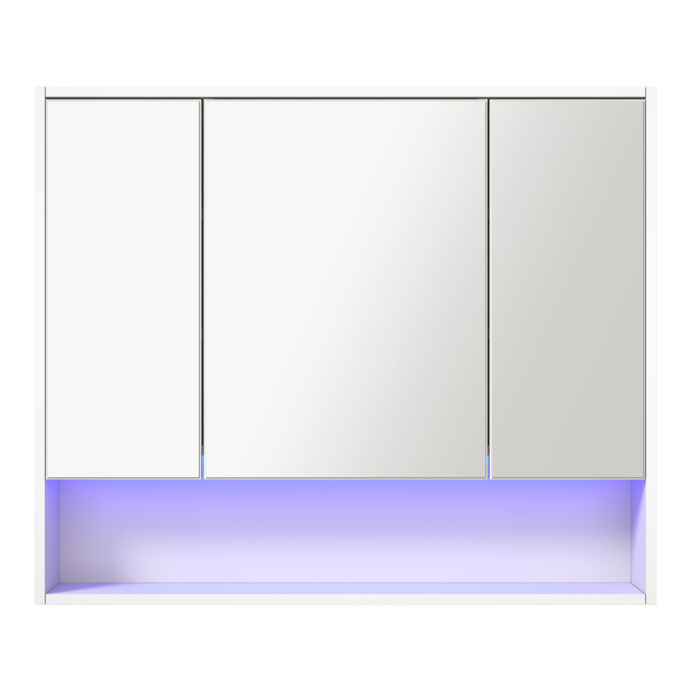 Bathroom Mirror Cabinet LED Wall Storage 900x750mm