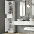 Tall Bathroom Cabinet Storage Slim Toilet Cupboard White