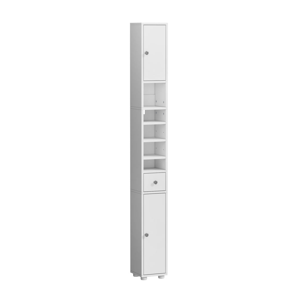 Tall Bathroom Storage Cabinet Shelf Drawer Cupboard White