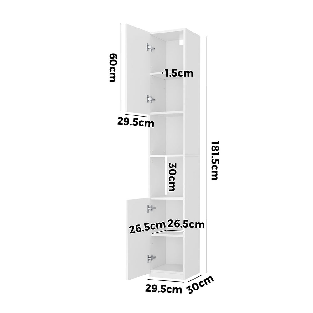 Bathroom Cabinet Storage High Gloss Cupboard Toilet White