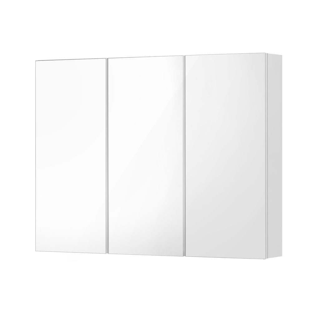 Welba Bathroom Mirror Cabinet Wall Storage White 900mm x 720mm