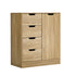 Oikiture Storage Cabinet Buffet 4 Drawer Freestanding Cupboard Natural