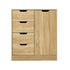 Oikiture Storage Cabinet Buffet 4 Drawer Freestanding Cupboard Natural