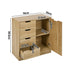 Oikiture Storage Cabinet Buffet 4 Drawer Freestanding Cupboard Natural