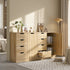 Oikiture Storage Cabinet Buffet 4 Drawer Freestanding Cupboard Natural