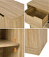 Oikiture Storage Cabinet Buffet 4 Drawer Freestanding Cupboard Natural