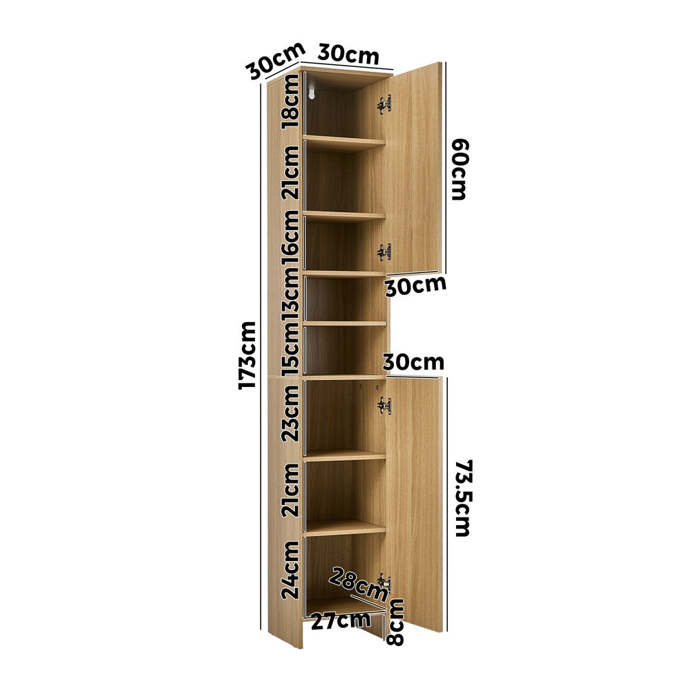 Bathroom Cabinet Storage Laundry Floor Cupboard Natural