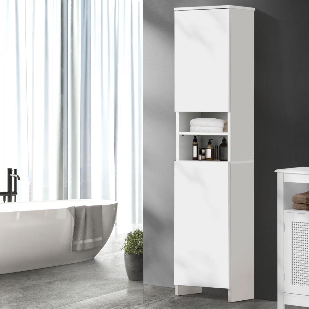 Bathroom Cabinet Tall Slim White