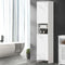 Oikiture Tall Bathroom Storage Cabinet Slim White 173cm 2 Door