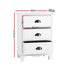 2x Bedside Table 3 Drawers Vintage - THYME White