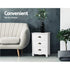 2x Bedside Table 3 Drawers Vintage - THYME White