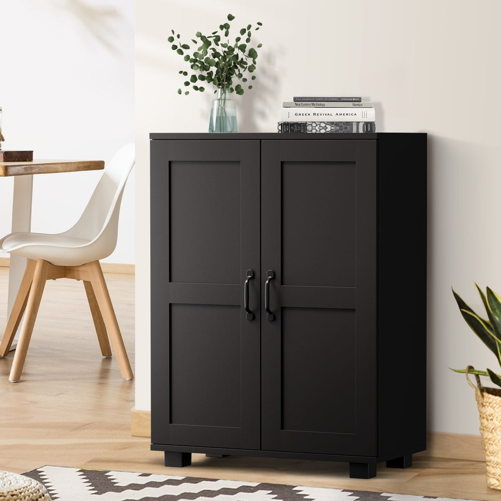 Storage Cabinet Buffet Sideboard 2 Door Black