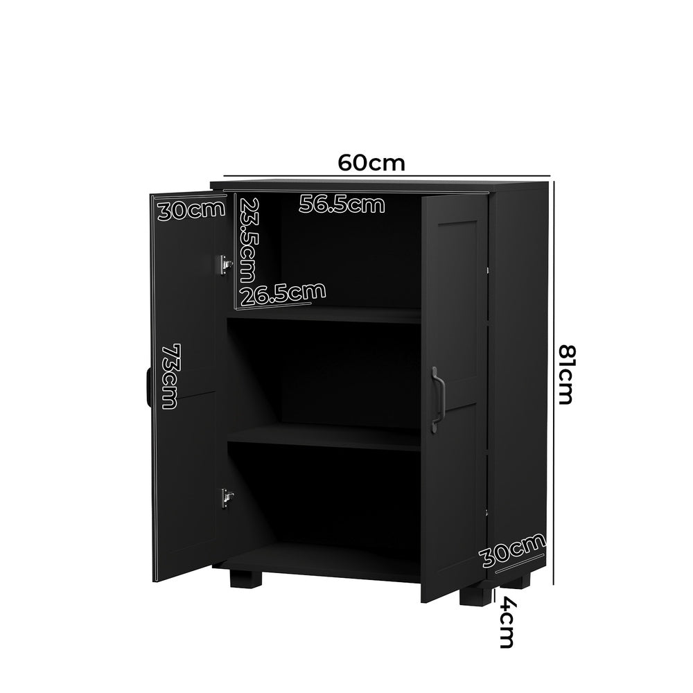 Storage Cabinet Buffet Sideboard 2 Door Black