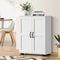 Oikiture 2 Door Storage Cabinet White Sideboard Buffet with Shelves