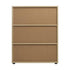 Oikiture Storage Cabinet 3 Shelves Freestanding Wooden