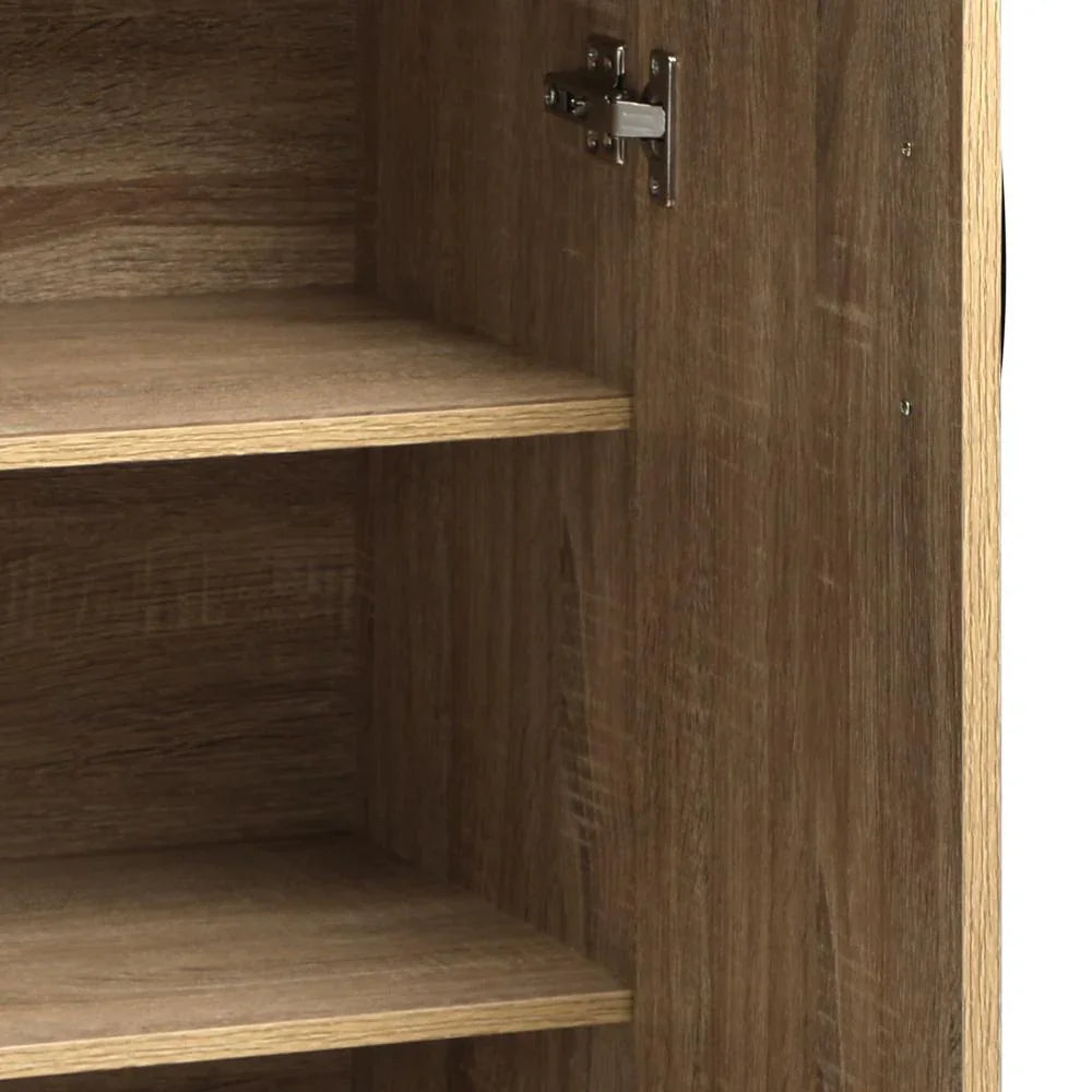 Oikiture Storage Cabinet 3 Shelves Freestanding Wooden