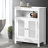 Bathroom Cabinet Two Rattan Door White