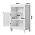 Bathroom Cabinet Two Rattan Door White