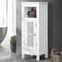 Bathroom Cabinet Slim Rattan Door White