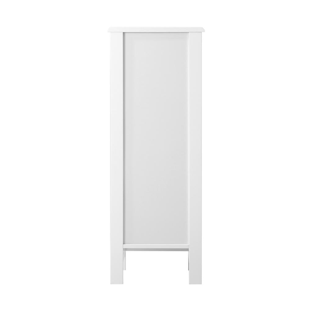 Bathroom Cabinet Slim Rattan Door White