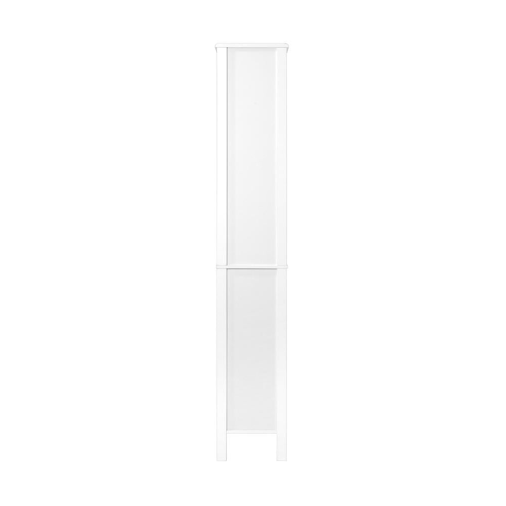 Rattan Bathroom Cabinet Tall Slim White