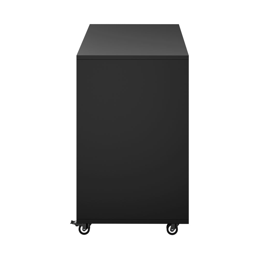 Filing Cabinet 1 Door 5 Drawer Mobile Office Storage Black