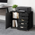 Filing Cabinet 1 Door 5 Drawer Mobile Office Storage Black