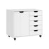 Filing Cabinet 1 Door 5 Drawer Mobile Office Storage White