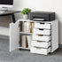 Filing Cabinet 1 Door 5 Drawer Mobile Office Storage White